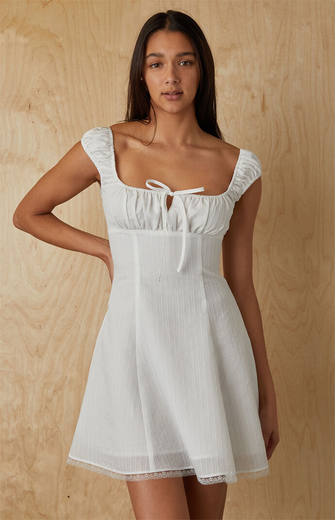 Your Favorite Maggie Tie Front Ruched Mini Dress