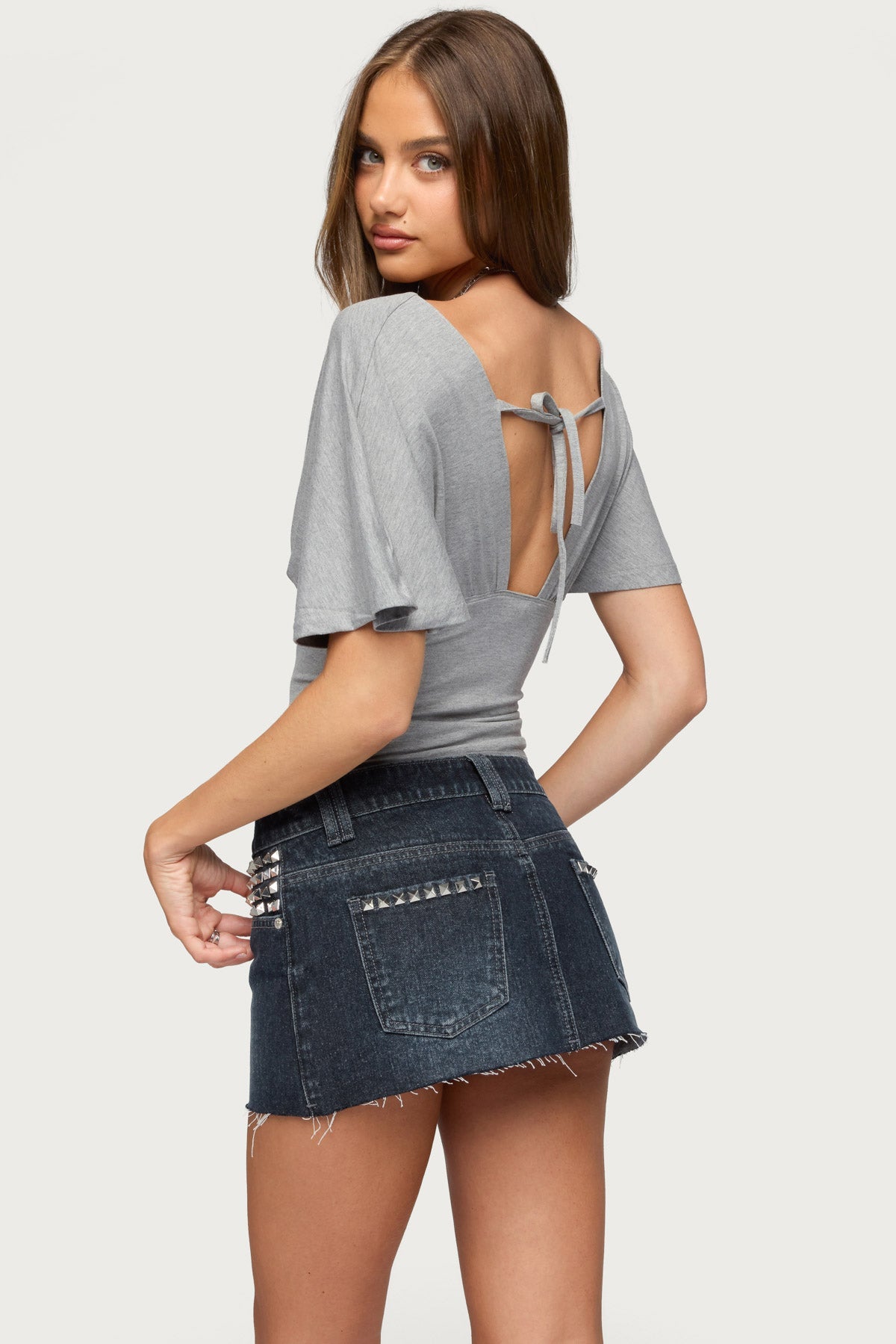 Betee Flutter Plunge Neck Top