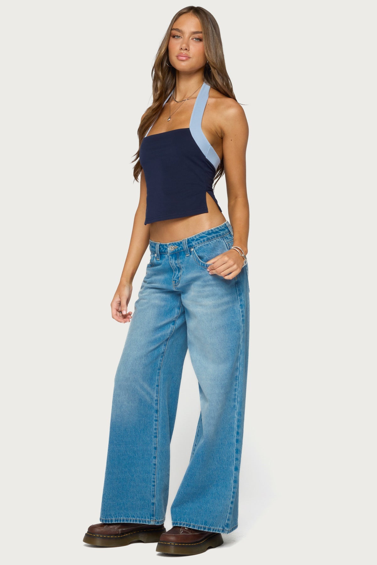 Tanna Contrast Halter Top