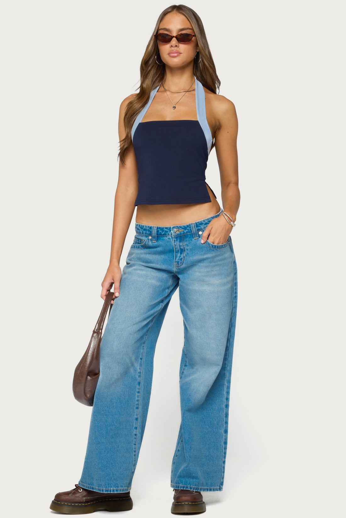 Tanna Contrast Halter Top