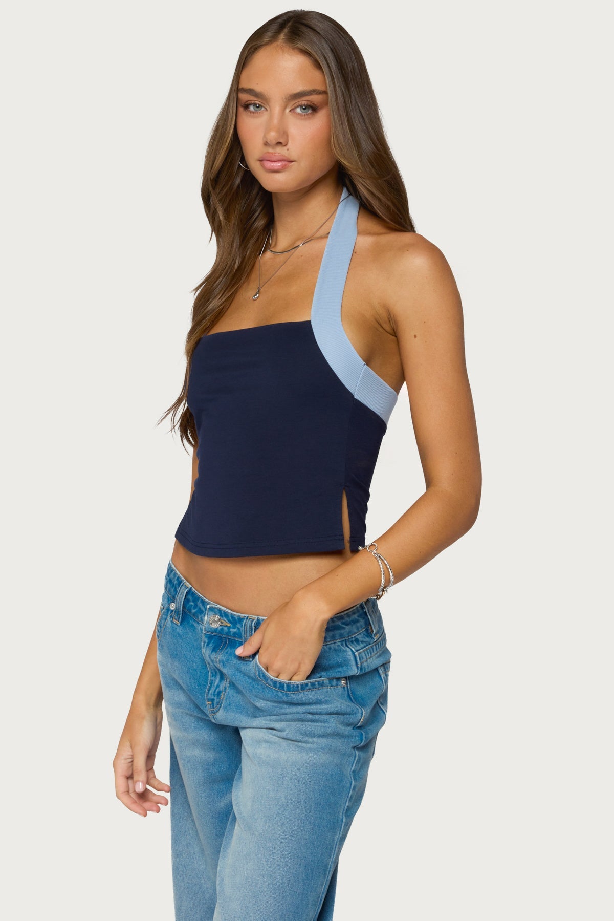 Tanna Contrast Halter Top