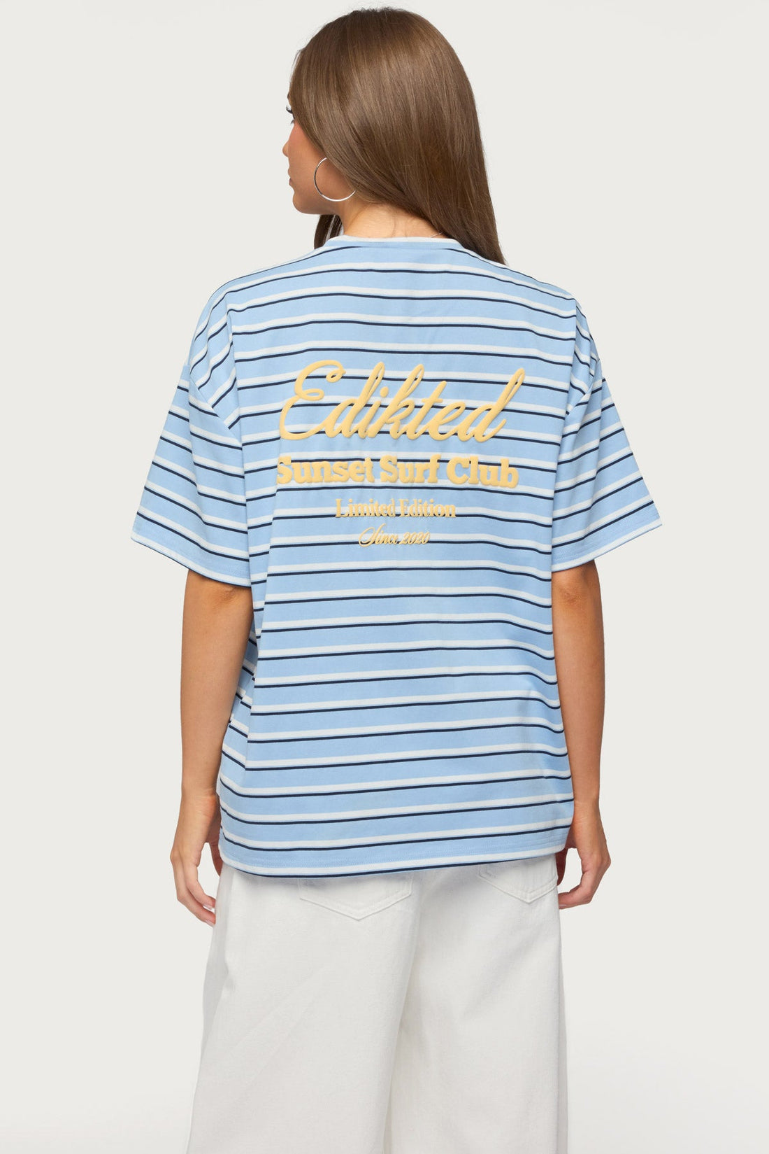Chill Girl Striped Oversized T Shirt