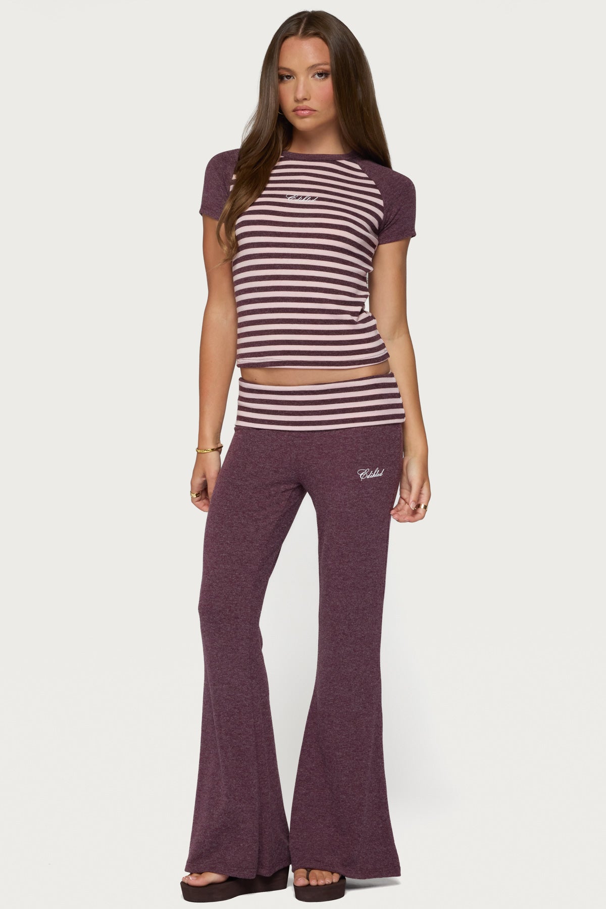Stay Edikted Stripey Raglan T Shirt