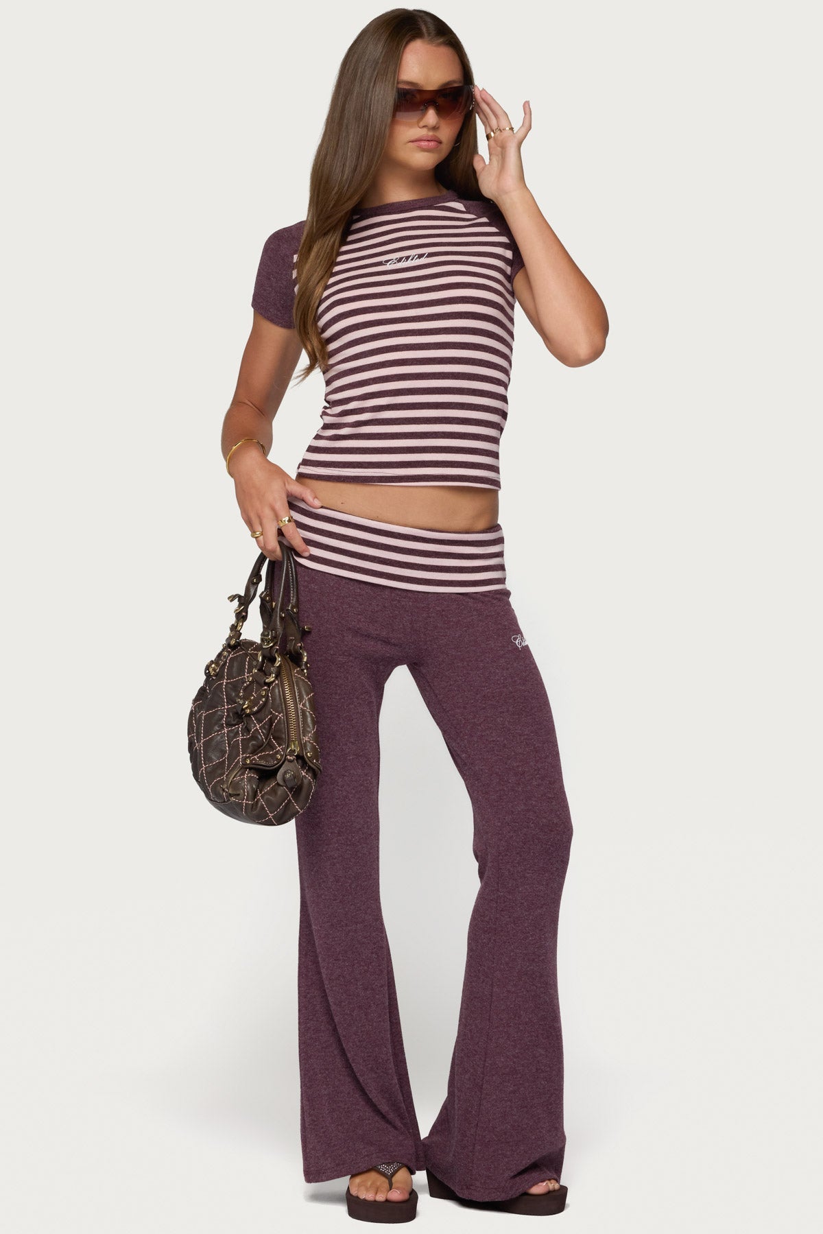 Stay Edikted Stripey Raglan T Shirt